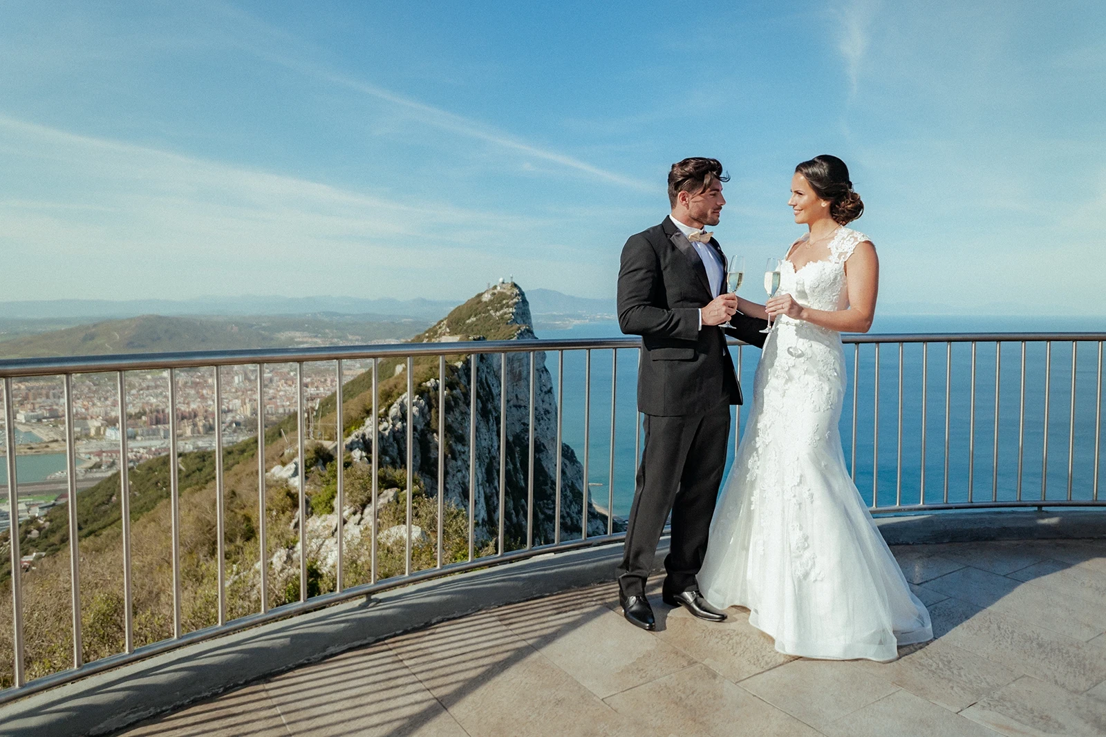 Image of Views of the Top of the Rock of Gibraltar Wedding Marriage Couple